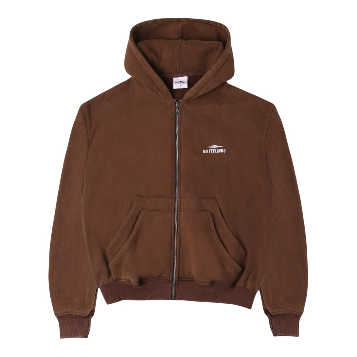No Feelings Brown 4PF Zip Hoodie