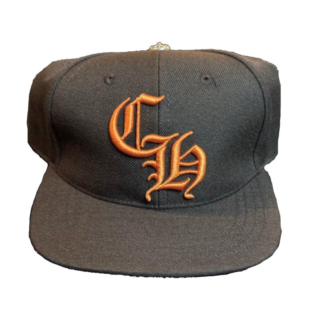 Chrome Hearts Brown Orange 6 Panel Snapback Hat