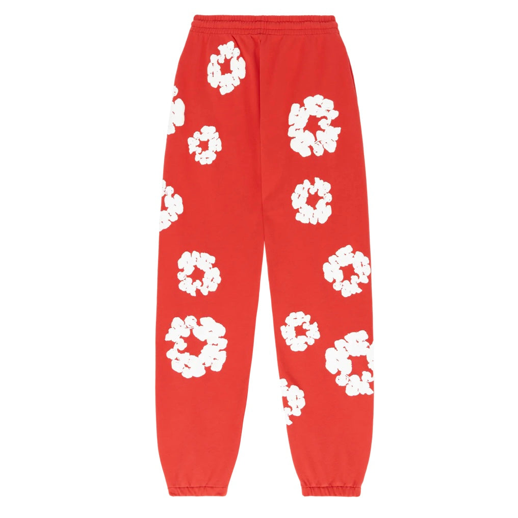 Denim Tears Red Cotton Wreath Sweatpants Back View