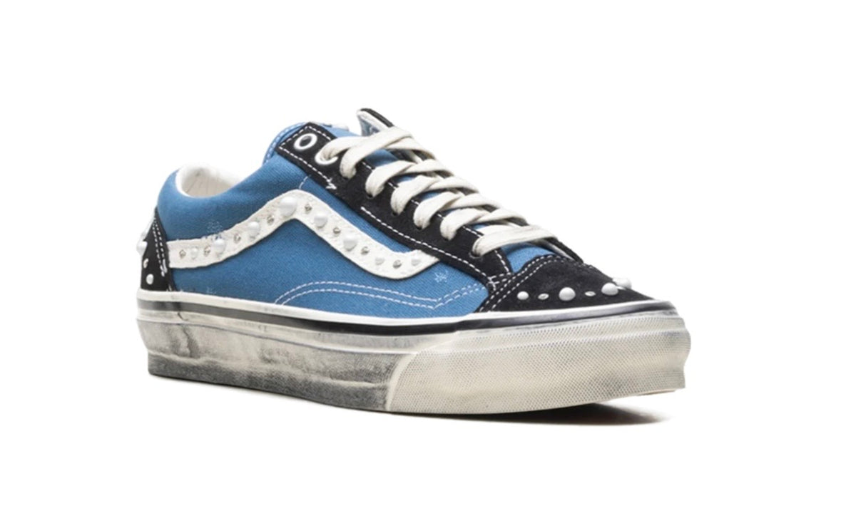 Vans LX Old Skool 36 Pearlized Pack front three-quarter from the lateral side, pearl-studded sidestripe