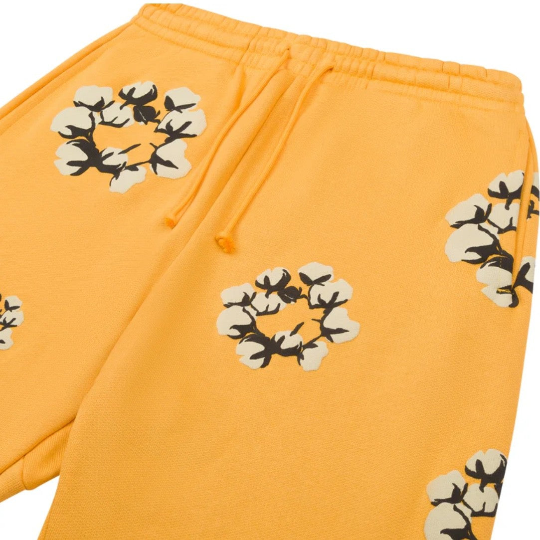 Denim Tears CPFM Yellow Cactus Tears Wreath Sweatpants Close