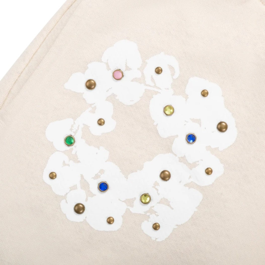 Denim Tears Oatmeal Rhinestone Cotton Wreath Sweatpants