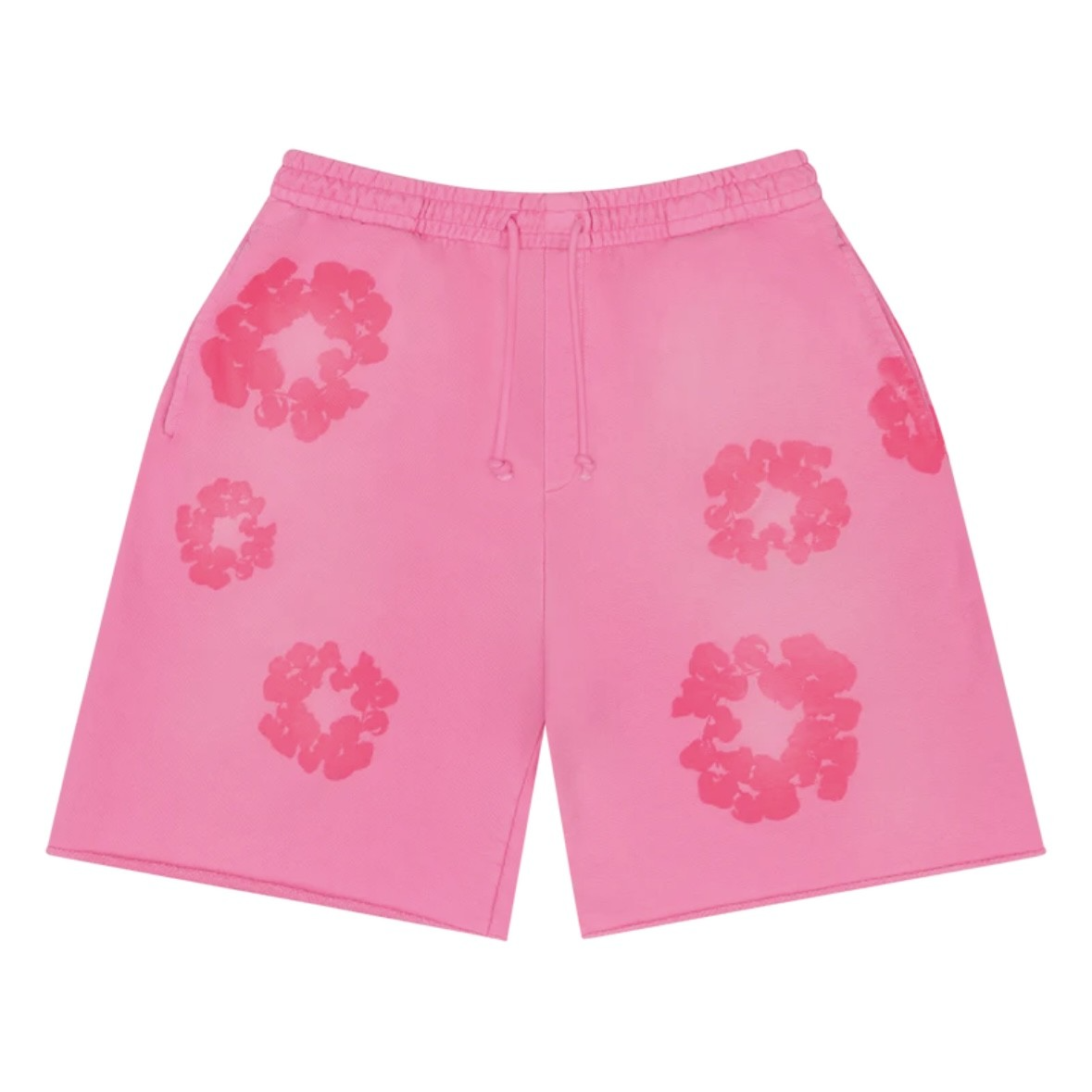 Denim Tears Pink Mono Cotton Wreath Shorts front