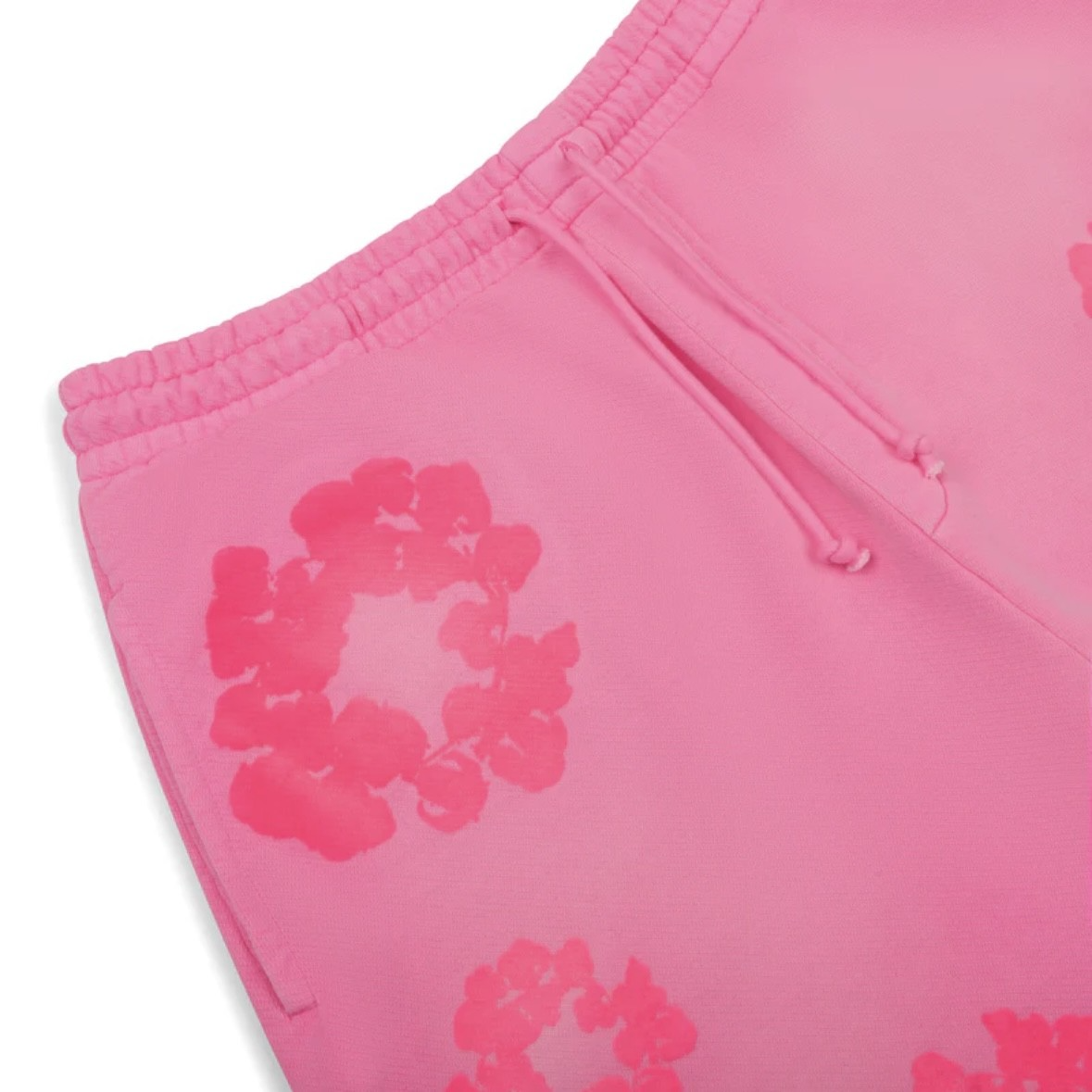 Denim Tears Pink Mono Cotton Wreath Shorts logo