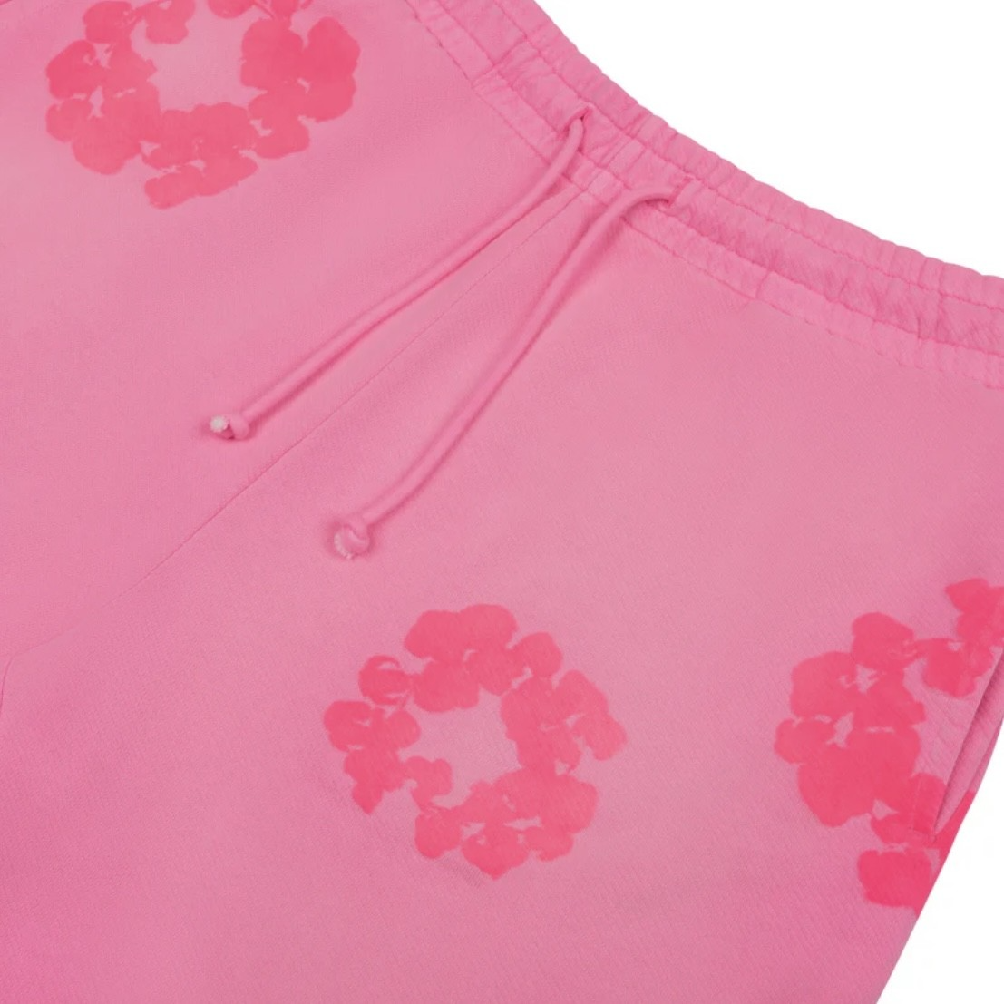 Denim Tears Pink Mono Cotton Wreath Sweatpants strings