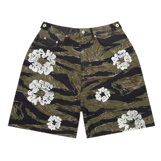 Denim Tears Tiger Camo Cotton Wreath Denim Shorts front