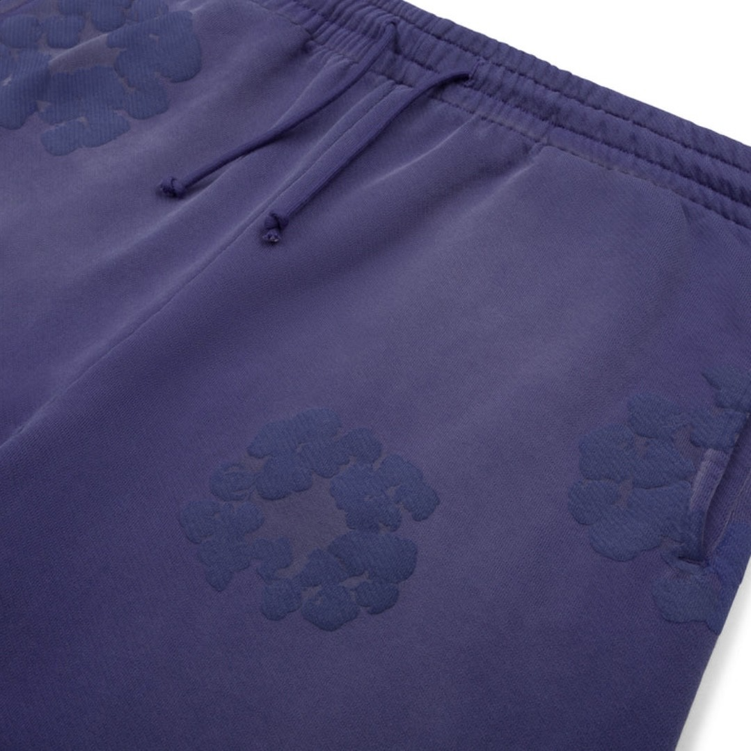 Denim Tears Washed Purple Mono Cotton Wreath Sweatpants strings