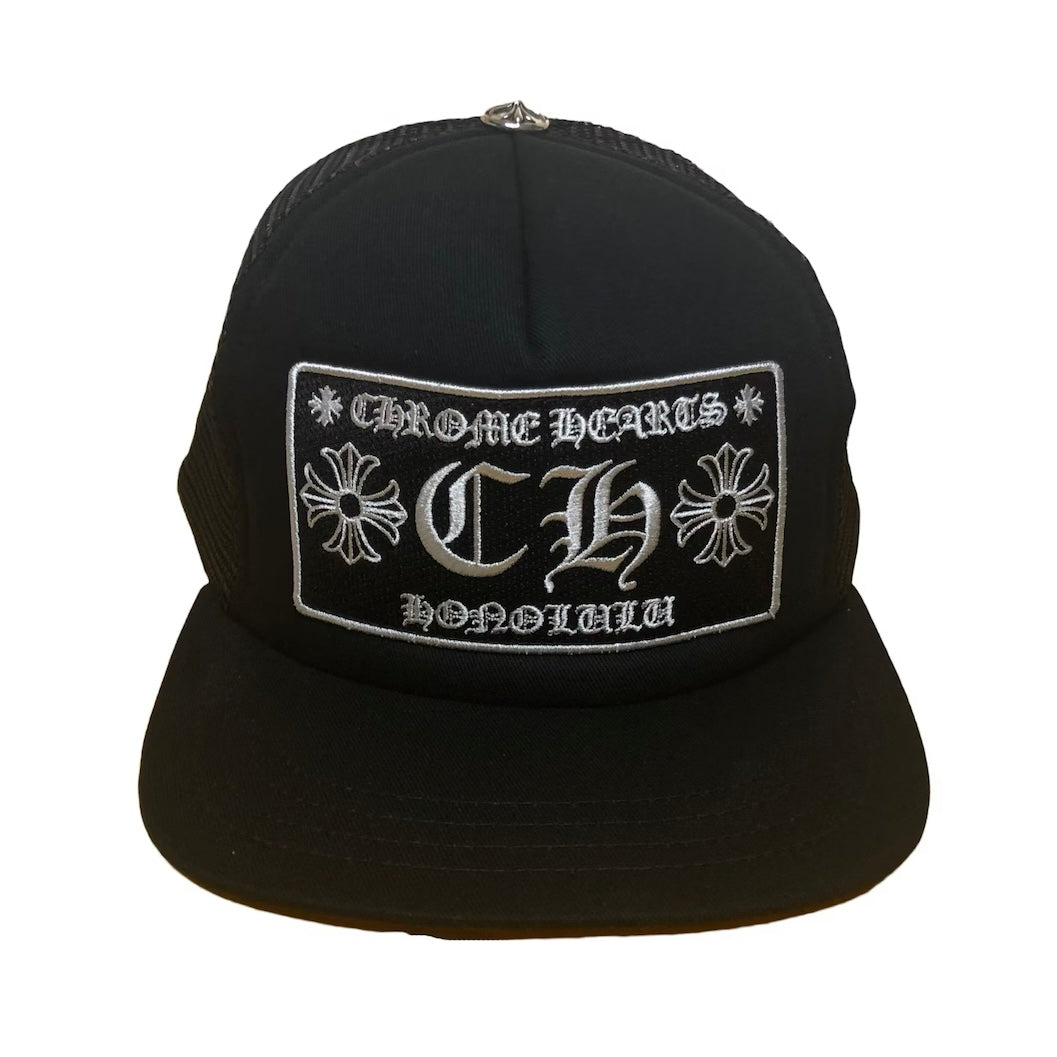 Chrome Hearts Black Honolulu CH Trucker Hat