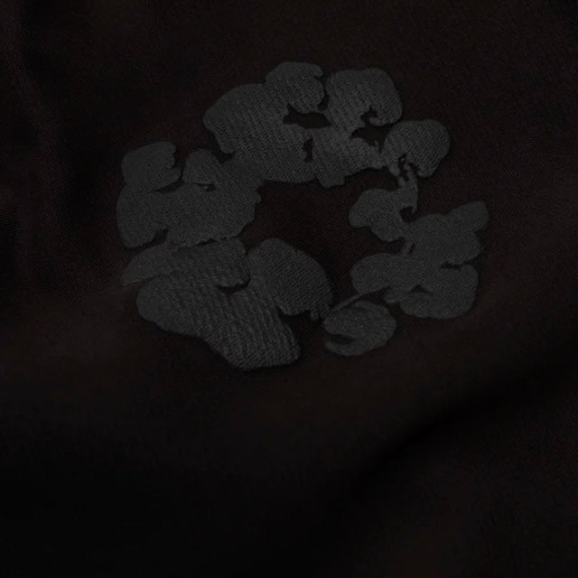 Denim Tears Faded Black Mono Cotton Wreath Hoodie