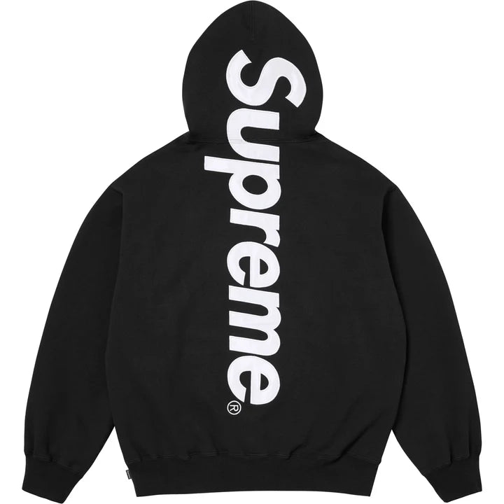 Supreme Black Satin Applique Hoodie