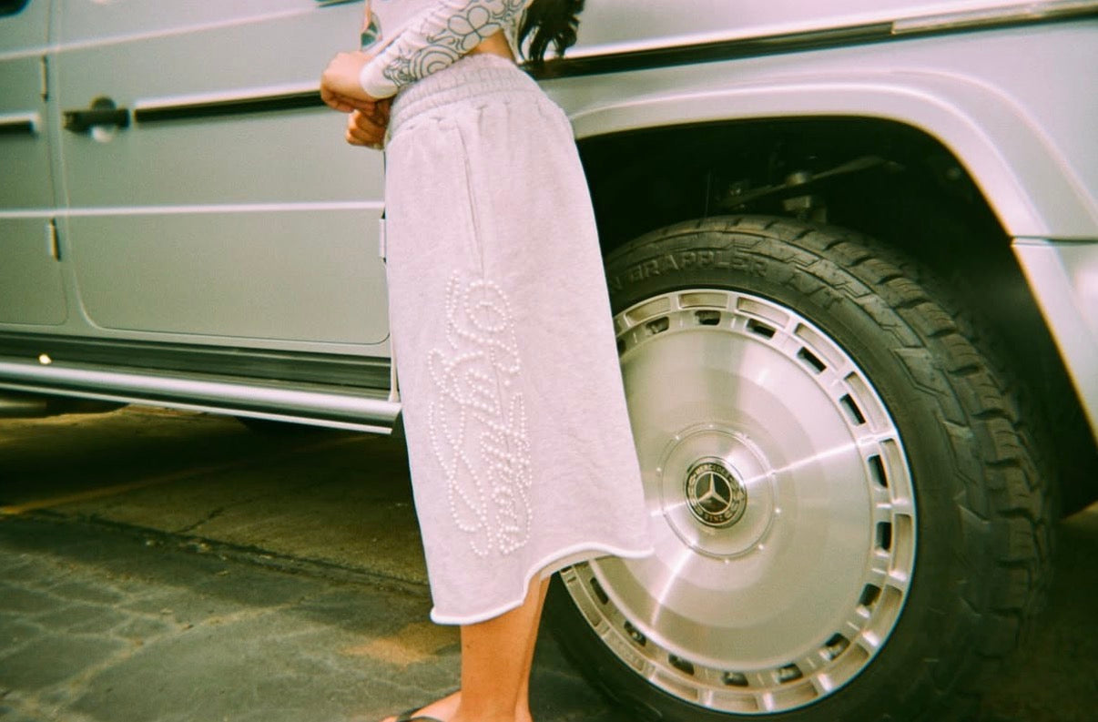 We Are Righteous Script Pearl Sweatshorts