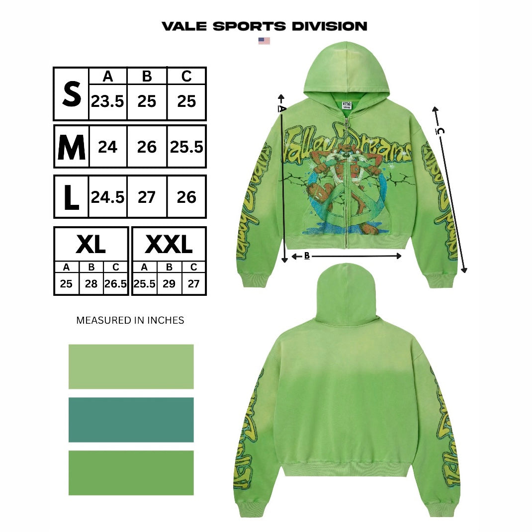 Vale Green Taz Zip Hoodie