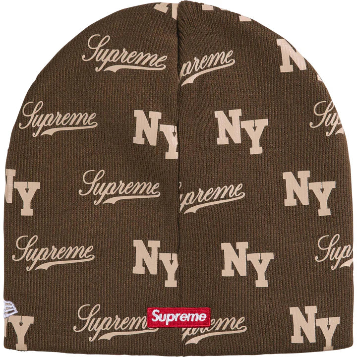 Supreme New Era Brown Monogram Beanie