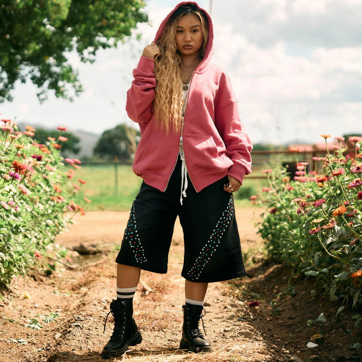 AZVA Pink Valley Love Hoodie