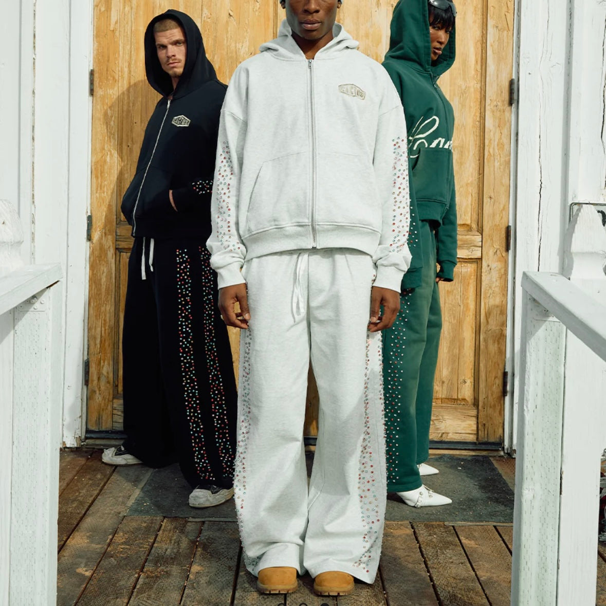 AZVA Grey Crystal Cactus Sweatpants