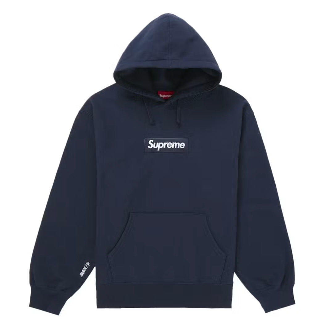 Supreme Navy Box Logo Hoodie