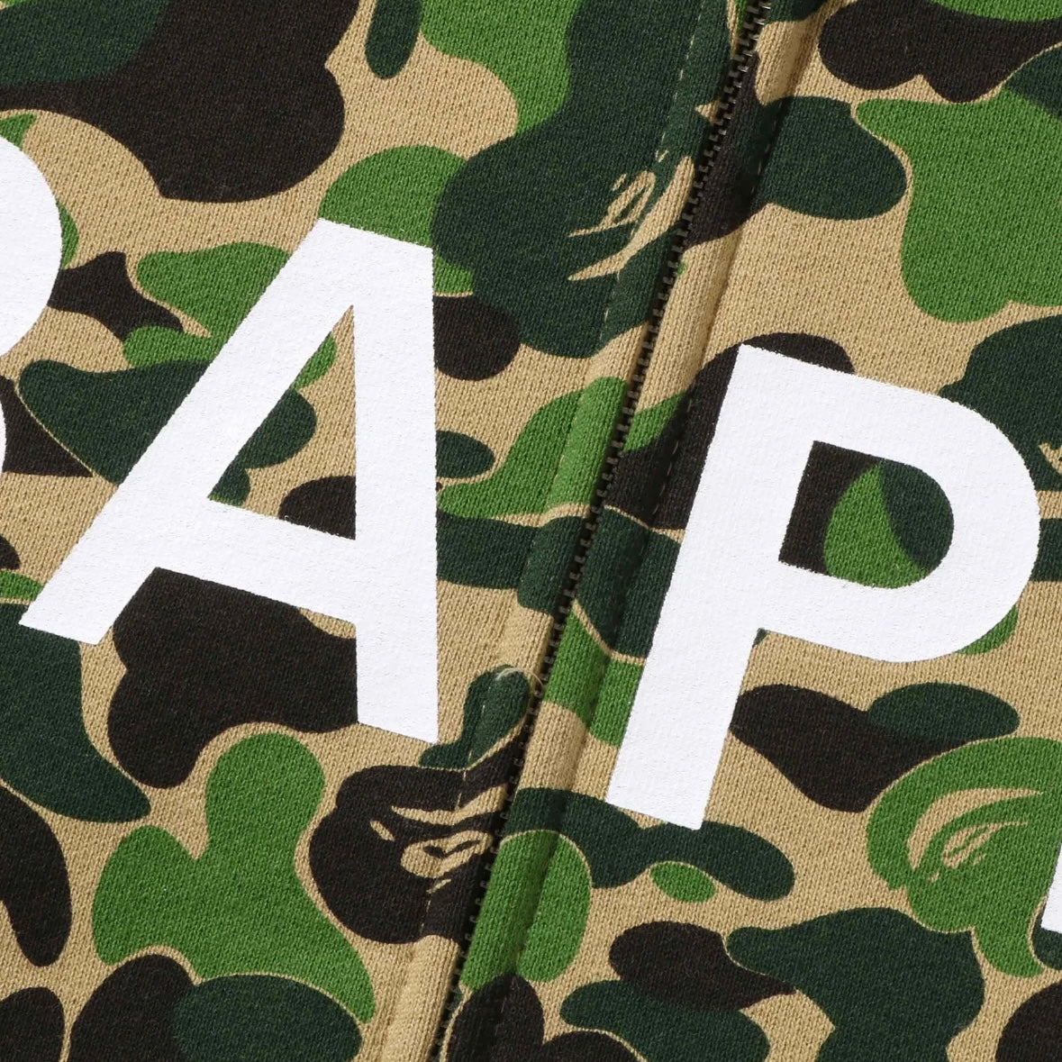 Bape Green ABC Camo Zip Hoodie