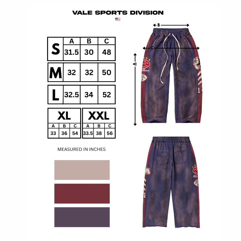 Vale Washed Purple Varsity Sweatpants