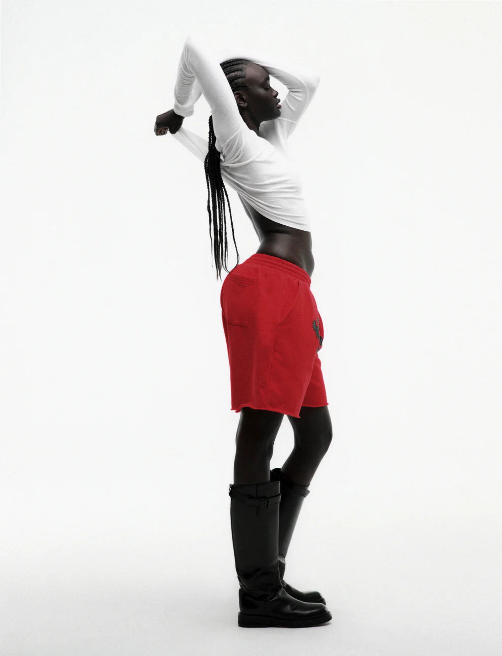 Sp5der Red OG Studded Shorts