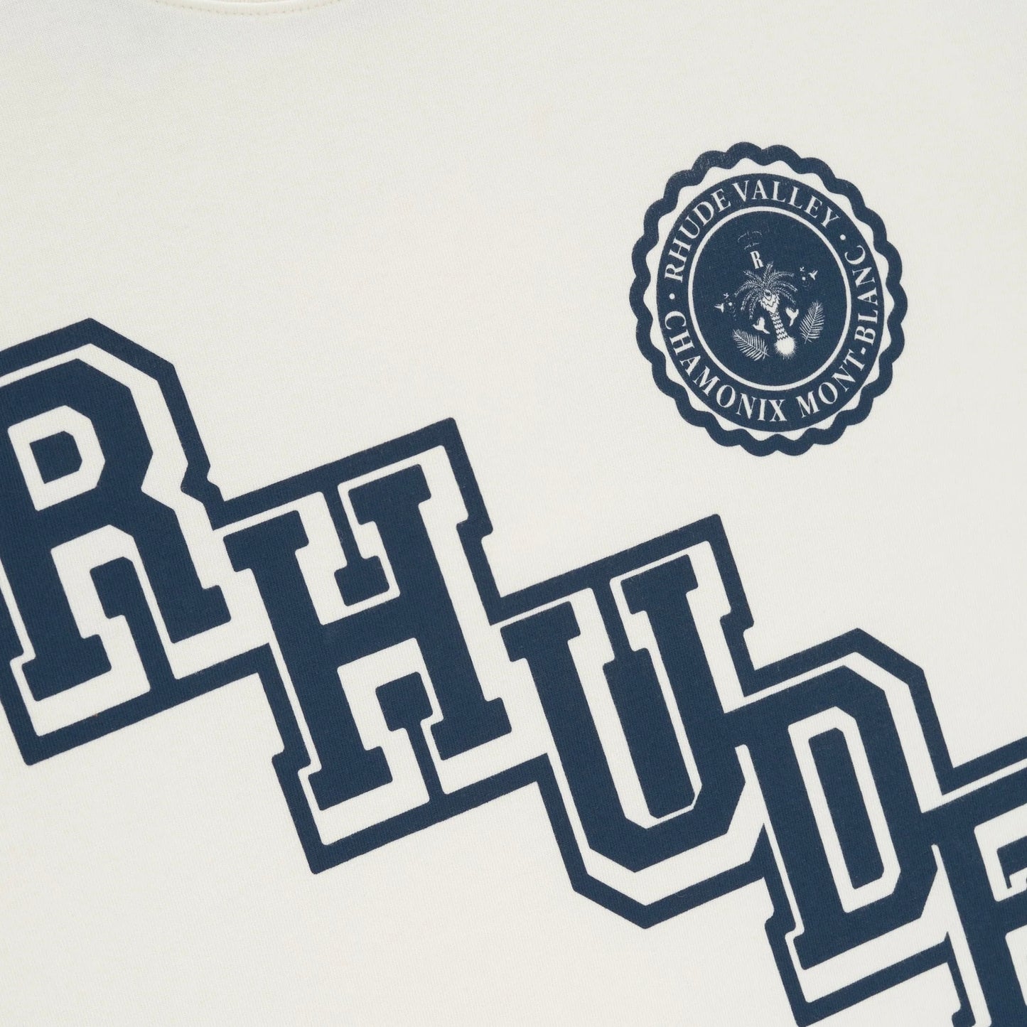 Rhude Vintage White Collegiate Crest T-Shirt