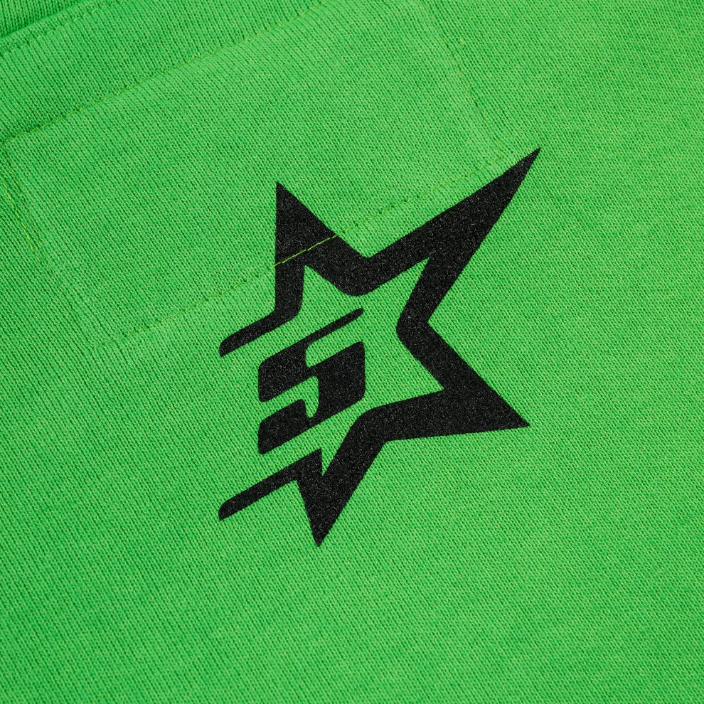 Sp5der Bright Green Punk V2 Rhinestone Hoodie