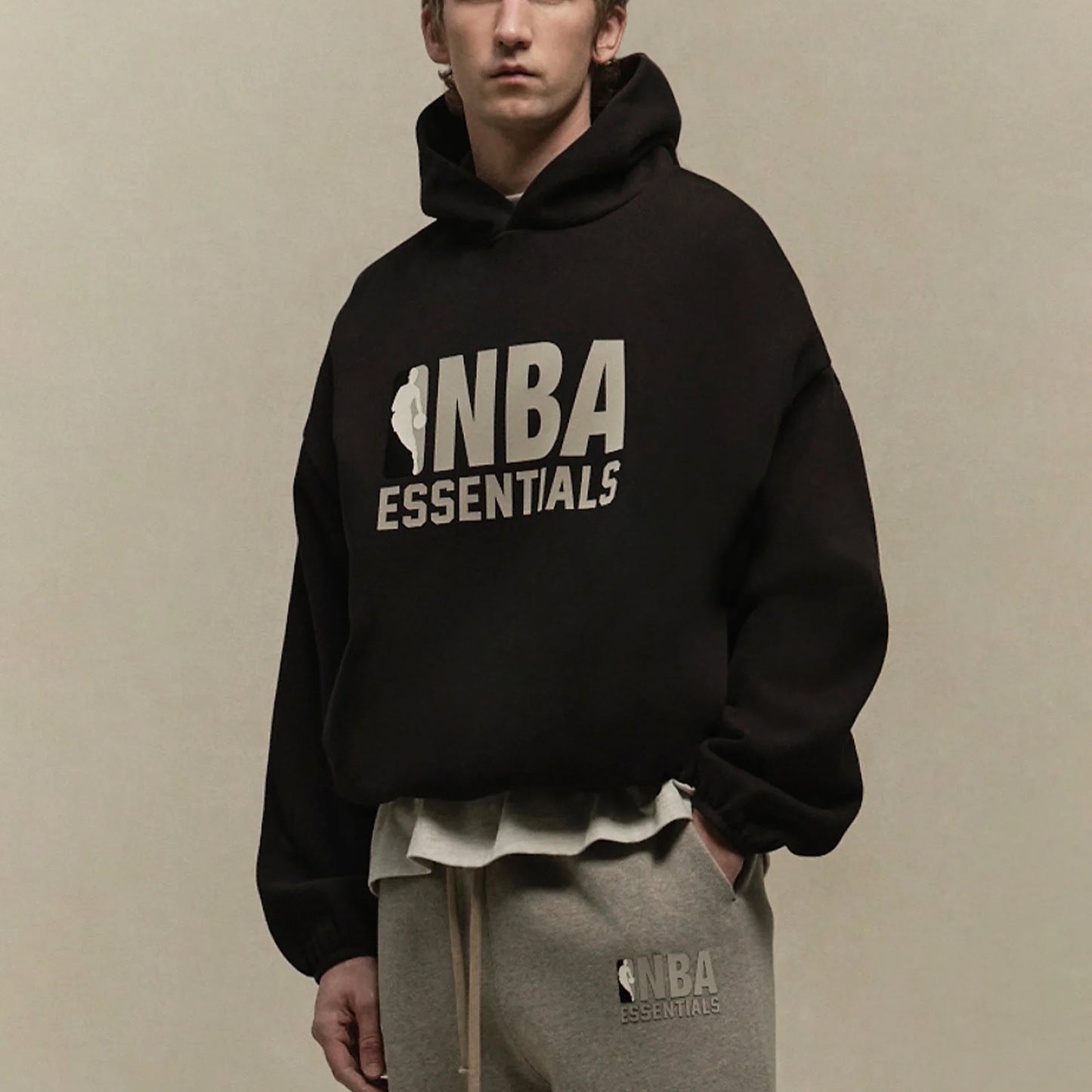 Fear of God Essentials NBA Black Grey Hoodie