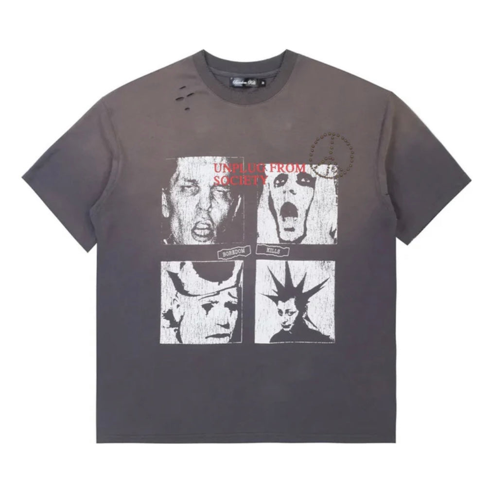 Boredom Kills Scream Studded T-Shirt | Soles District