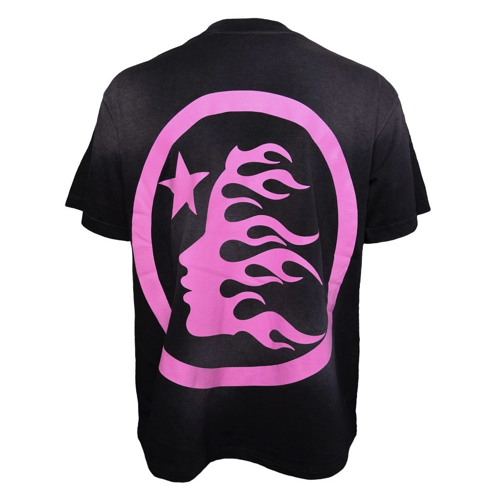 Hellstar Black Pink Classic Rhinestone T-Shirt Back