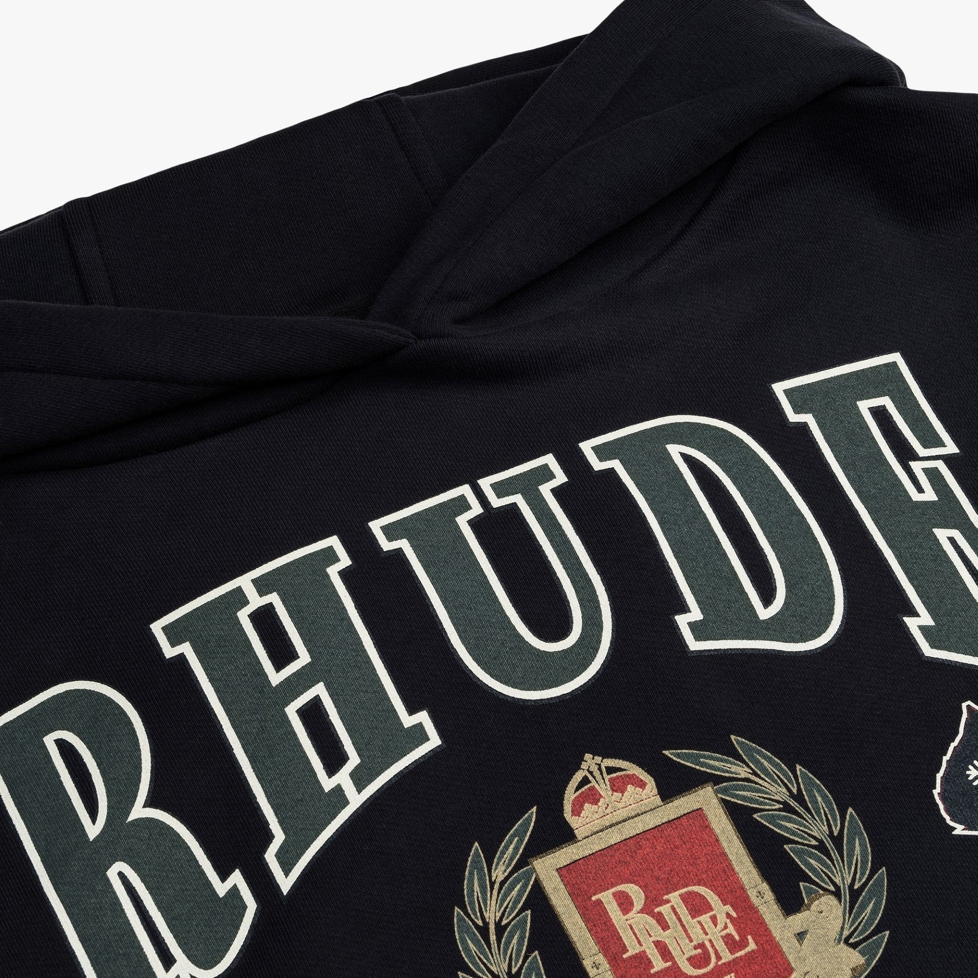 Rhude Vintage Black Aspen Ski Crest Hoodie Logo