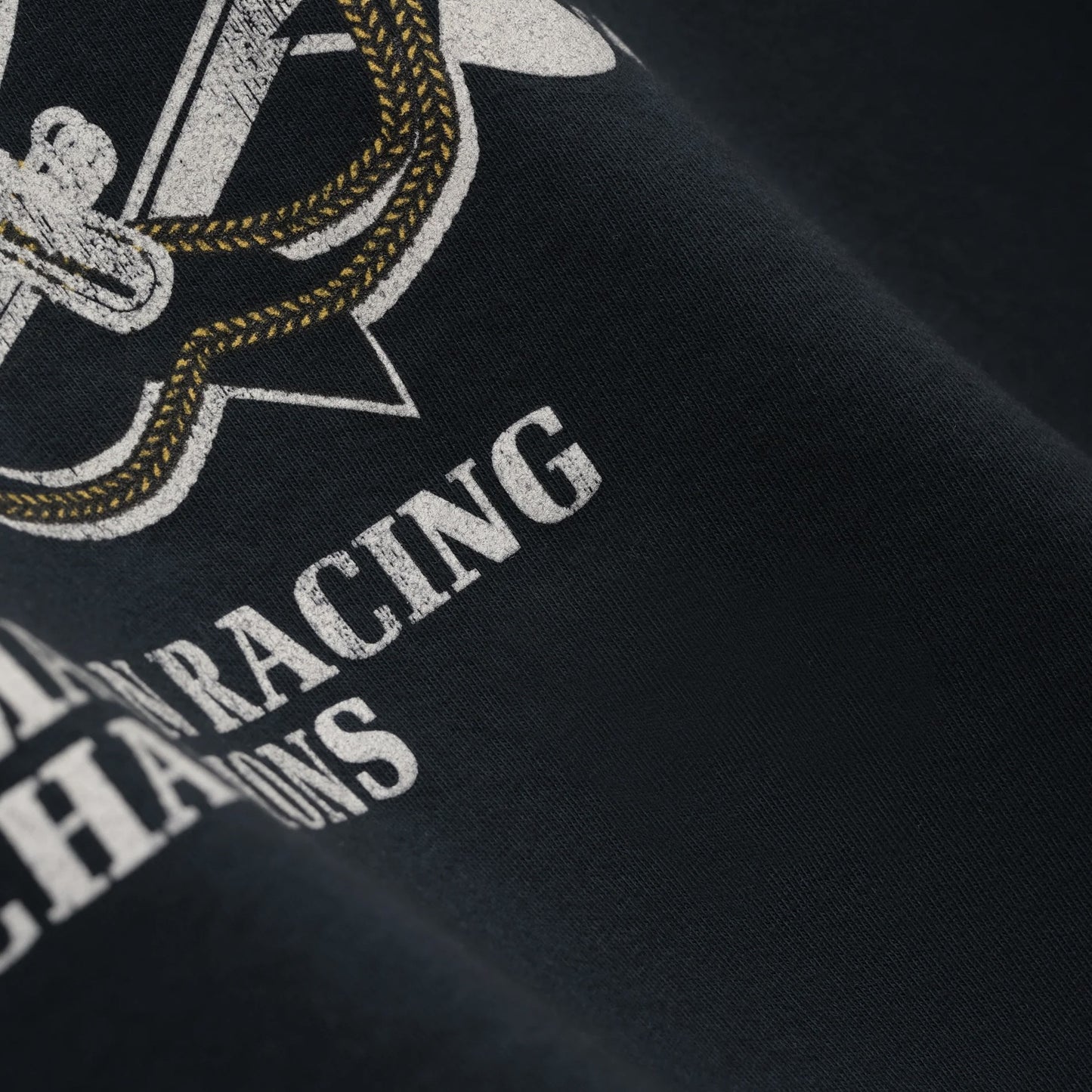 Rhude Vintage Black Geneve Catamaran T-Shirt Material