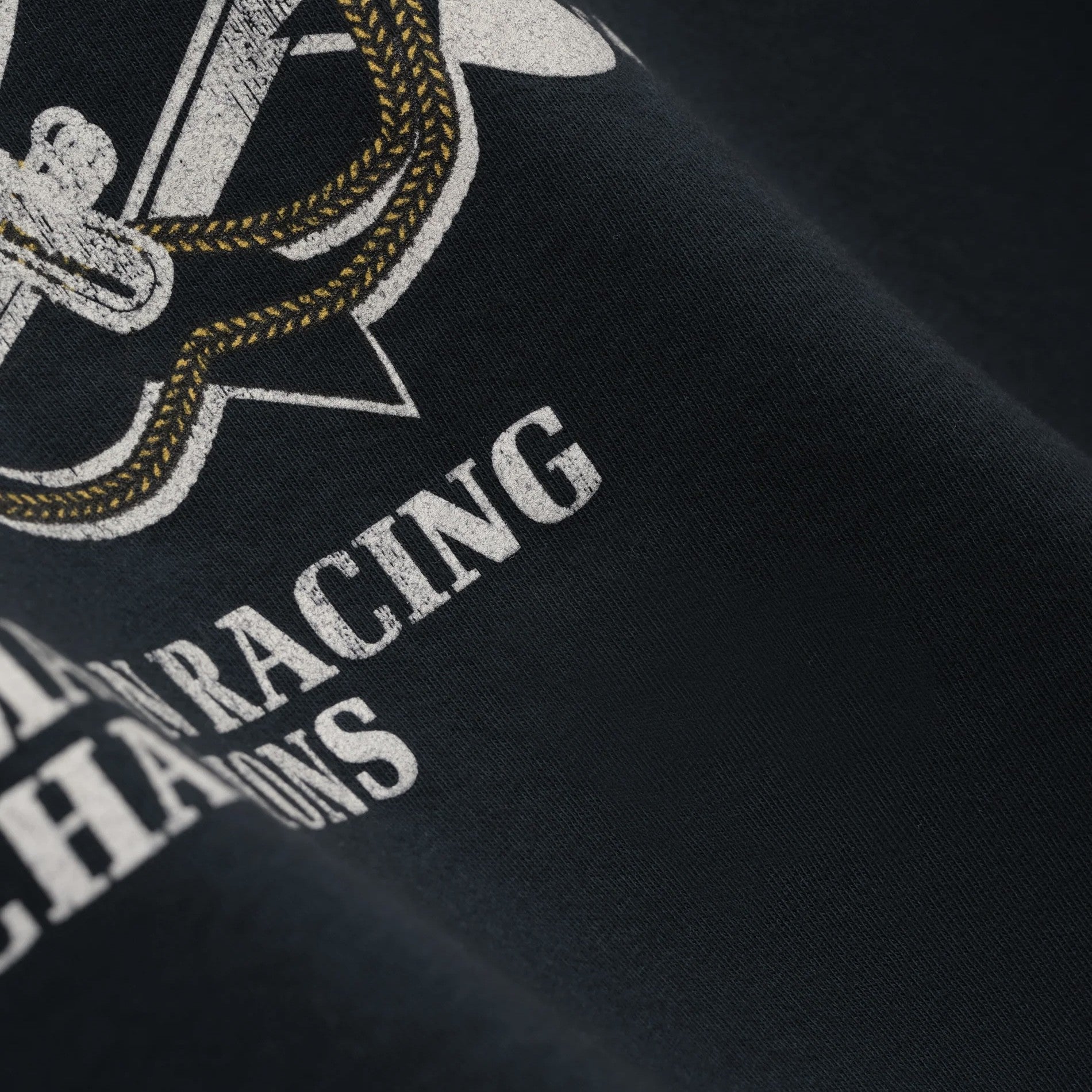 Rhude Vintage Black Geneve Catamaran T-Shirt Material