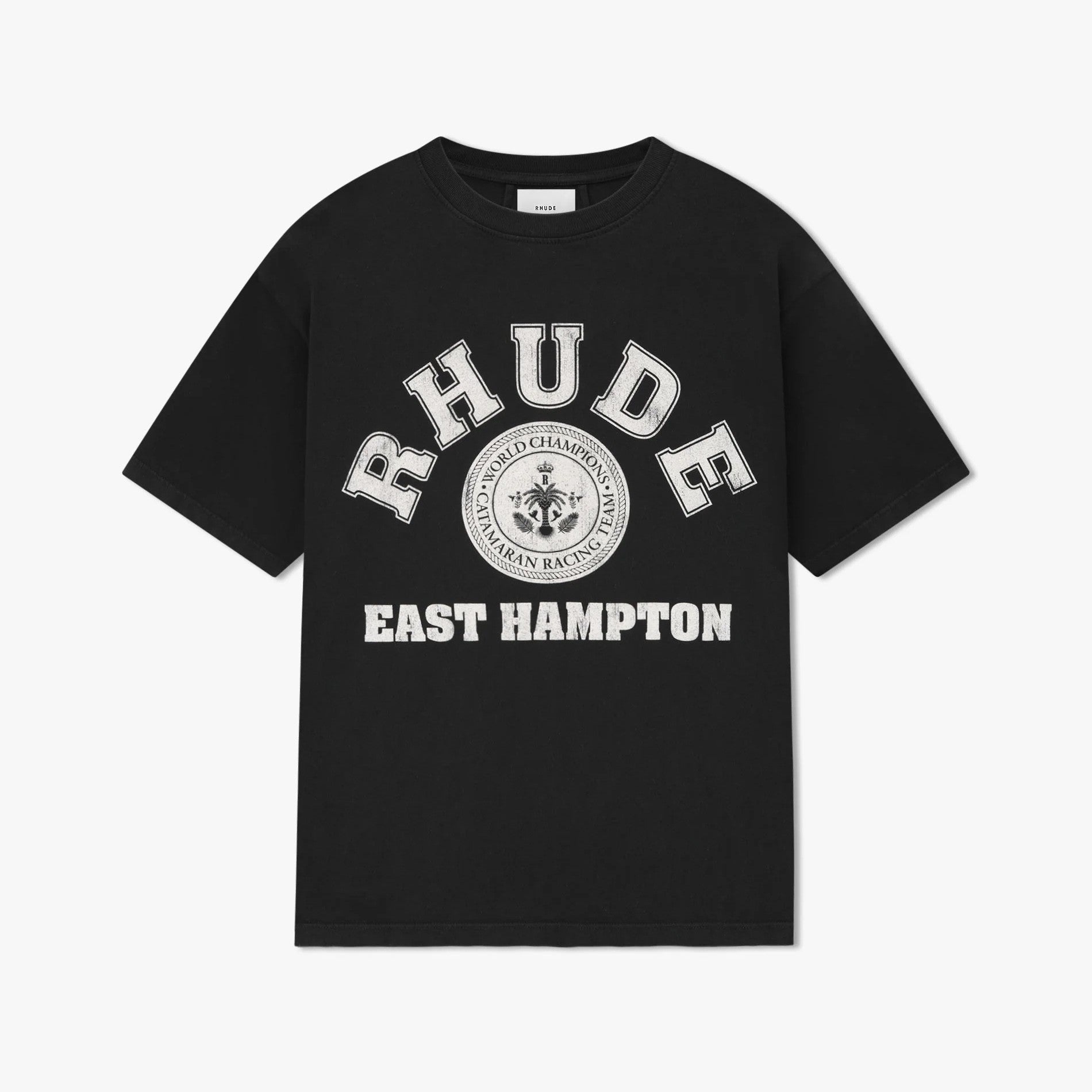 Rhude Vintage Black Hampton Catamaran T-Shirt Front