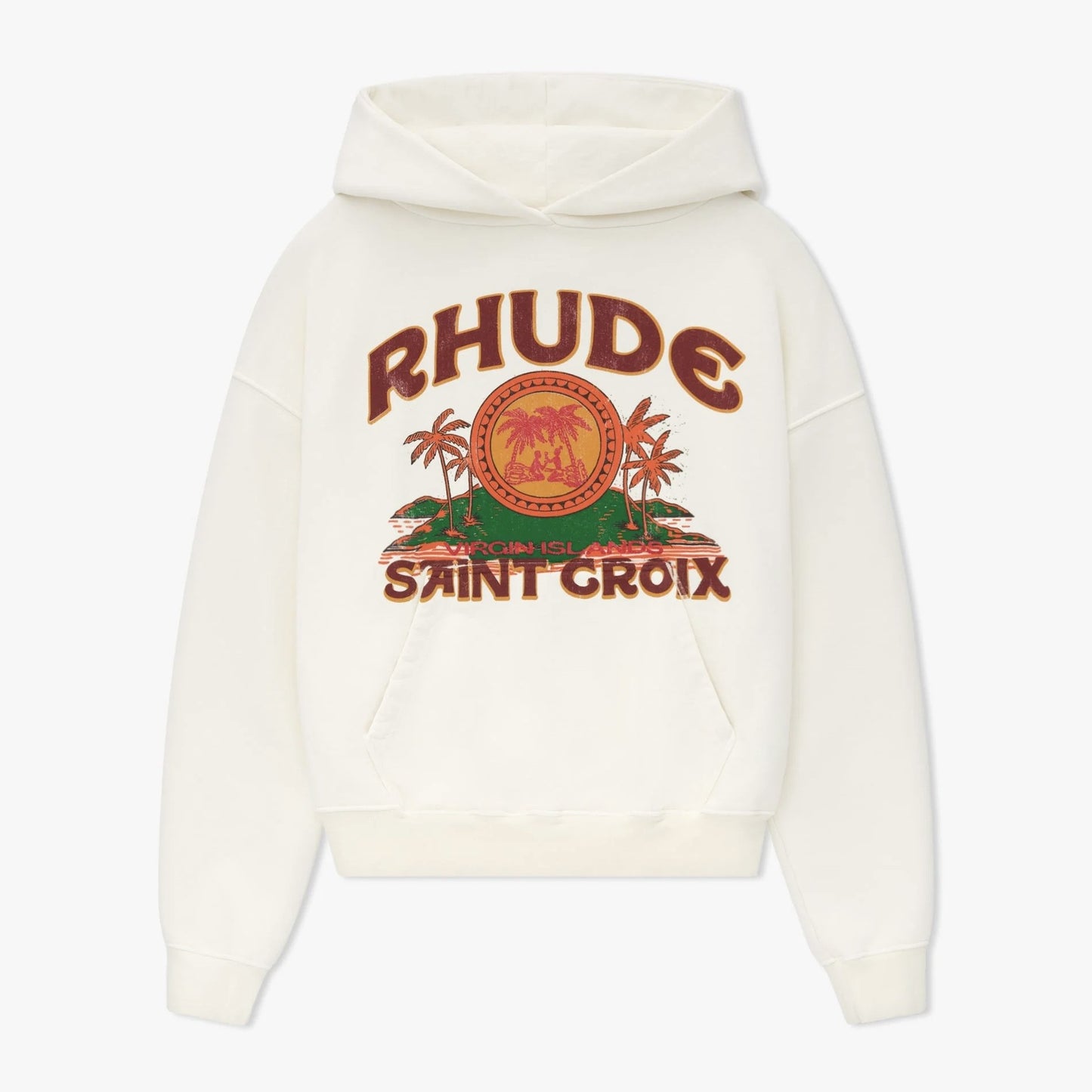 Rhude Vintage White Saint Croix Hoodie Front