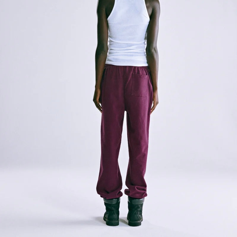 Sp5der Burgundy Nocturnal Highway Sweatpants On Body 6