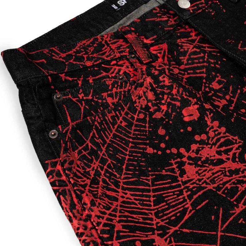 Sp5der Black Red V2 Web Denim