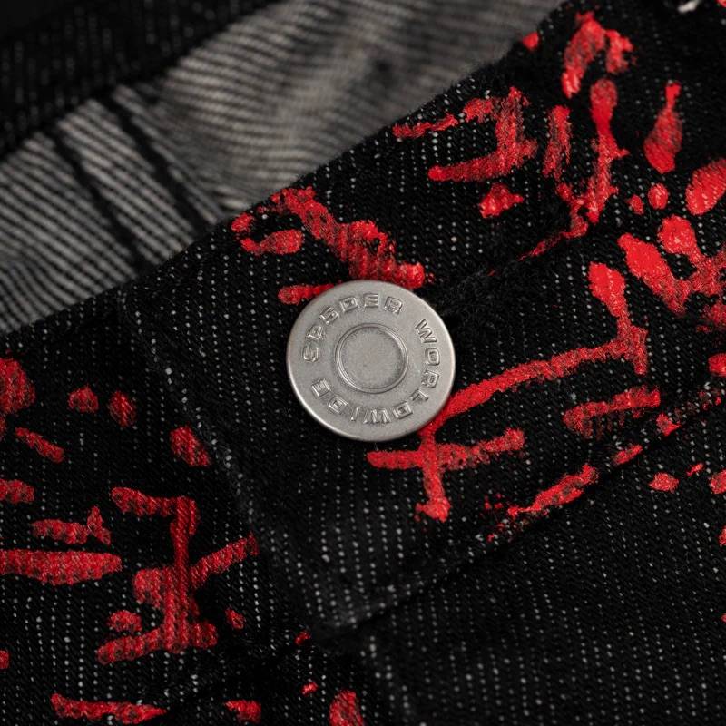 Sp5der Black Red V2 Web Denim