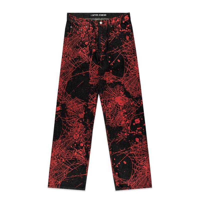Sp5der Black Red V2 Web Denim