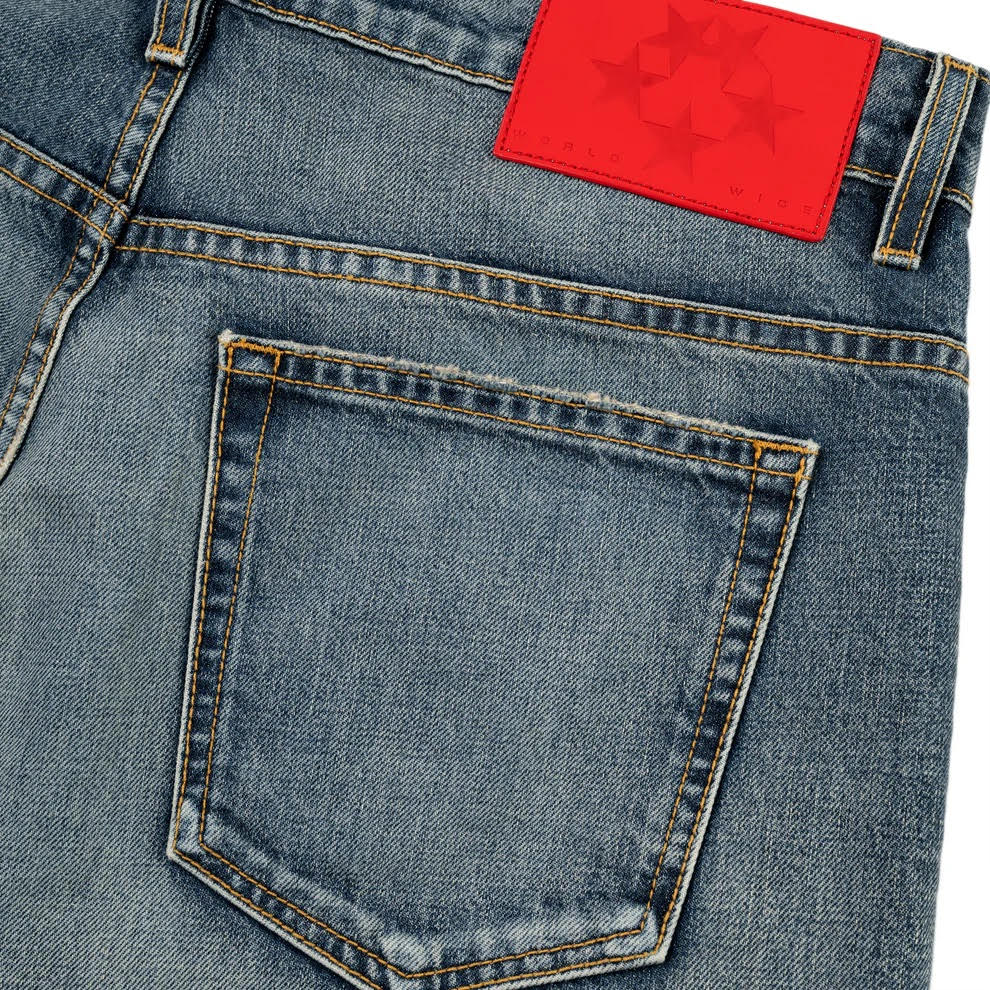 Sp5der Light Blue Wash Denim Work Pant