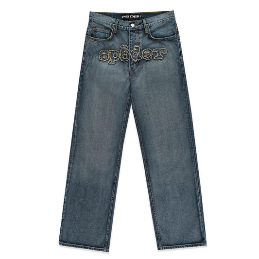 Sp5der Light Blue Wash Denim Work Pant