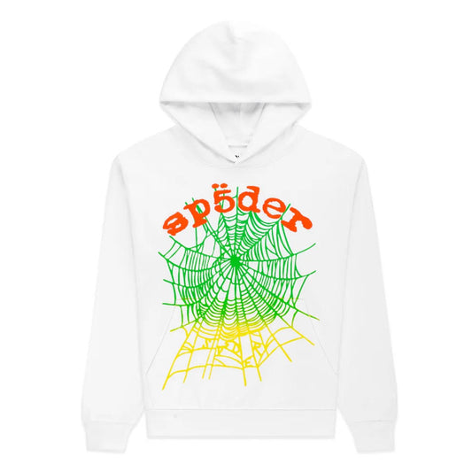 Sp5der White OG Web V2 Gradient Hoodie