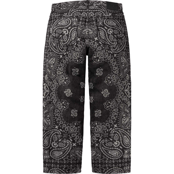 Supreme Black Bandana Jacquard Baggy Jean