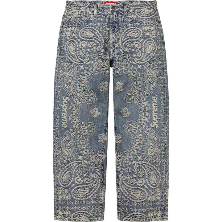 Supreme Blue Bandana Jacquard Baggy Jean