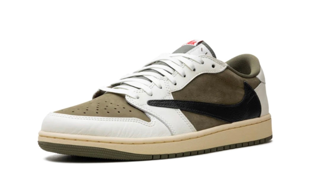 Travis Scott Jordan 1 Low OG Medium Olive Front Left
