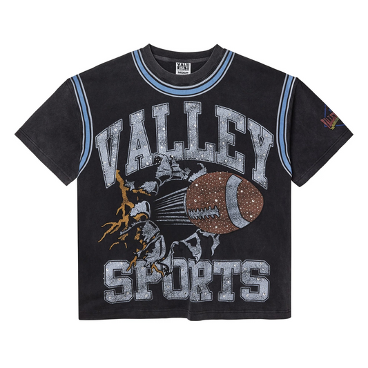 Vale Black Classic Valley Sports Bling T-Shirt