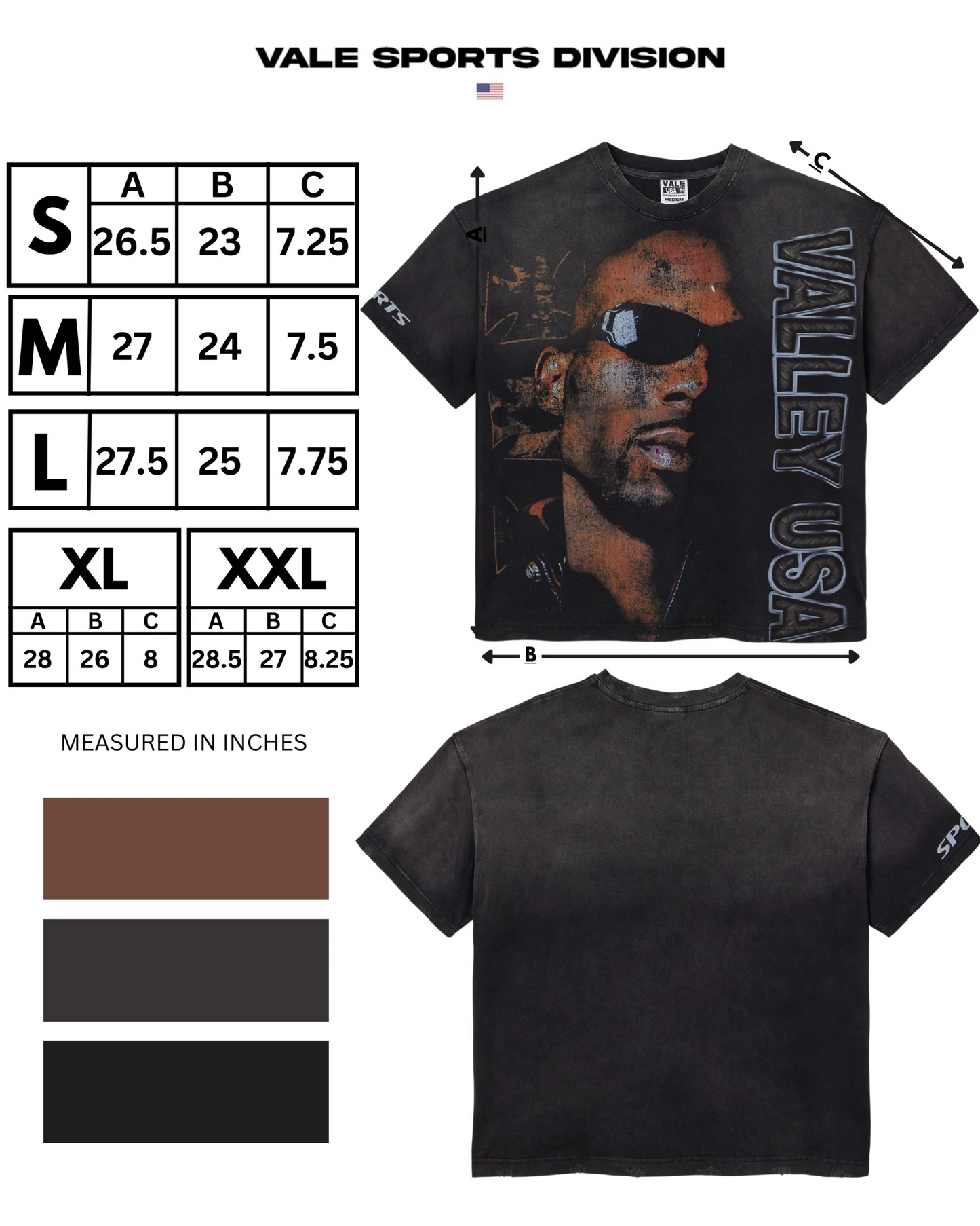 Vale The Dog T-Shirt sizing