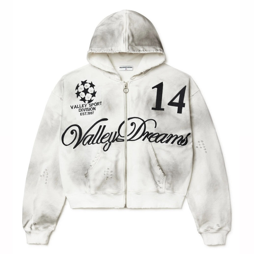 Vale White Oreo 14 Zip Hoodie Front