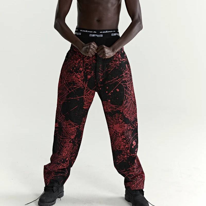 Sp5der Black Red V2 Web Denim