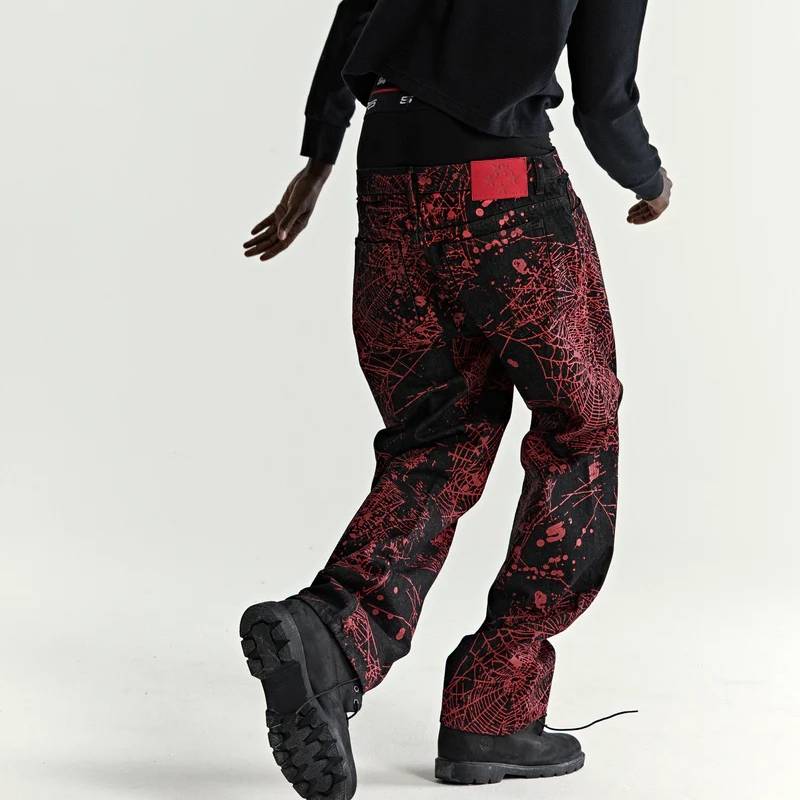 Sp5der Black Red V2 Web Denim