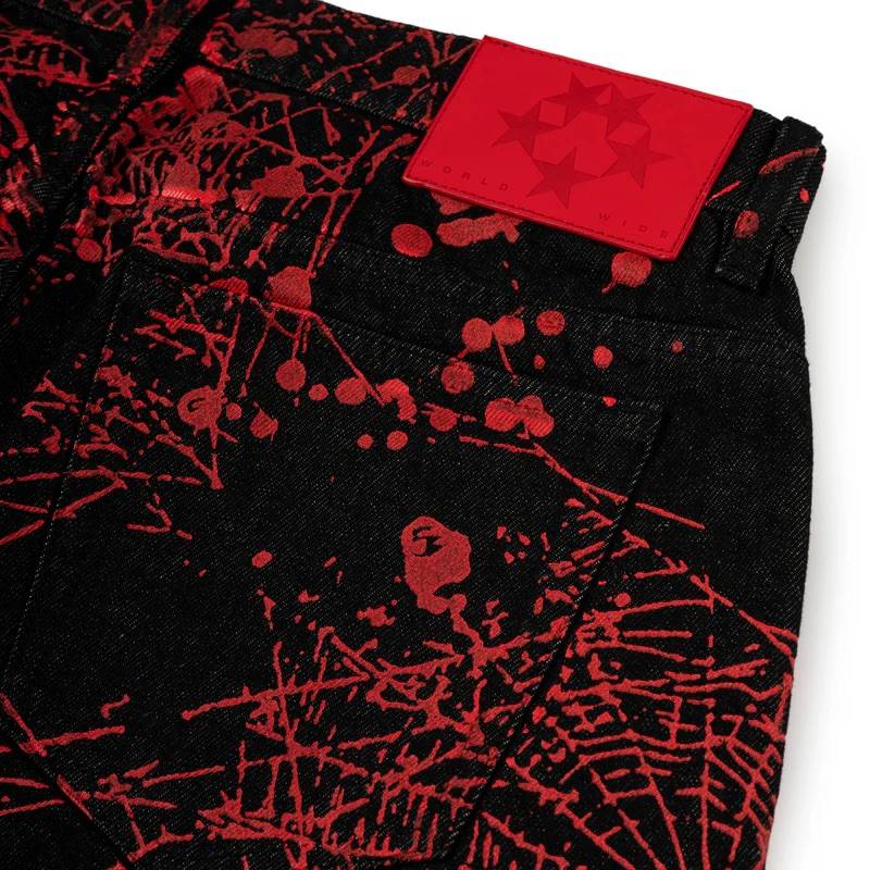 Sp5der Black Red V2 Web Denim