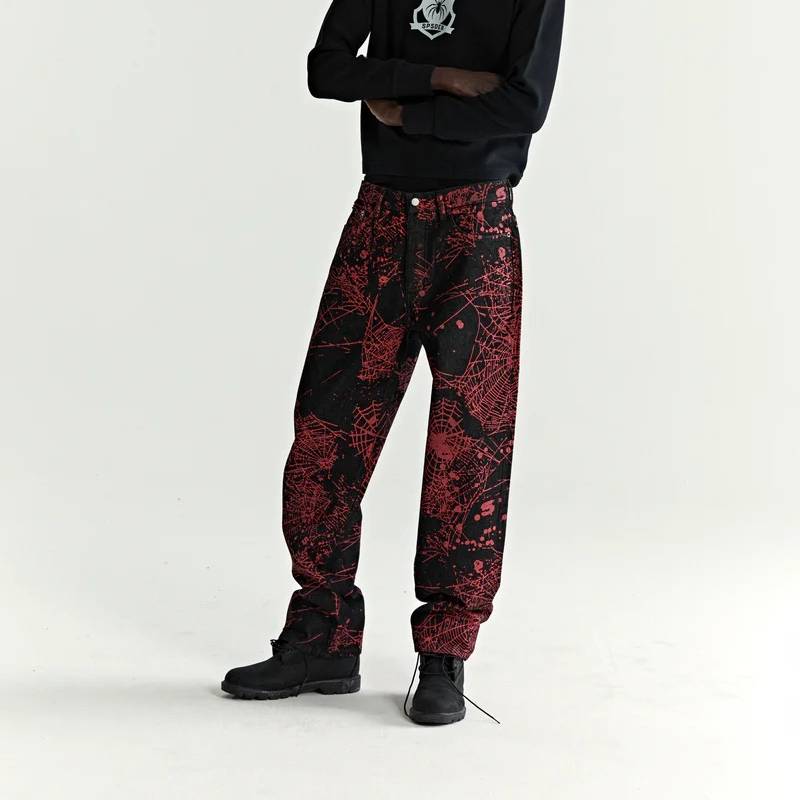 Sp5der Black Red V2 Web Denim